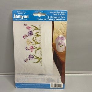 Janlynn Tulip Garden Stamped Embroidery Pillowcase Pair